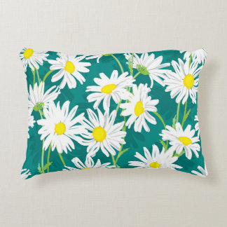 Chamomile Turcos: Blommigt Sömlös illustration. Prydnadskudde