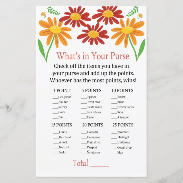 Chamomile What's in your purse match (Framsida)