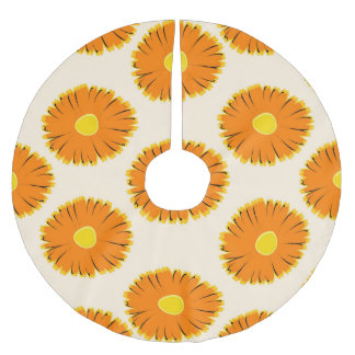 Chamomiles: Blommönstret Vintage. Julgransmatta Borstad Polyester