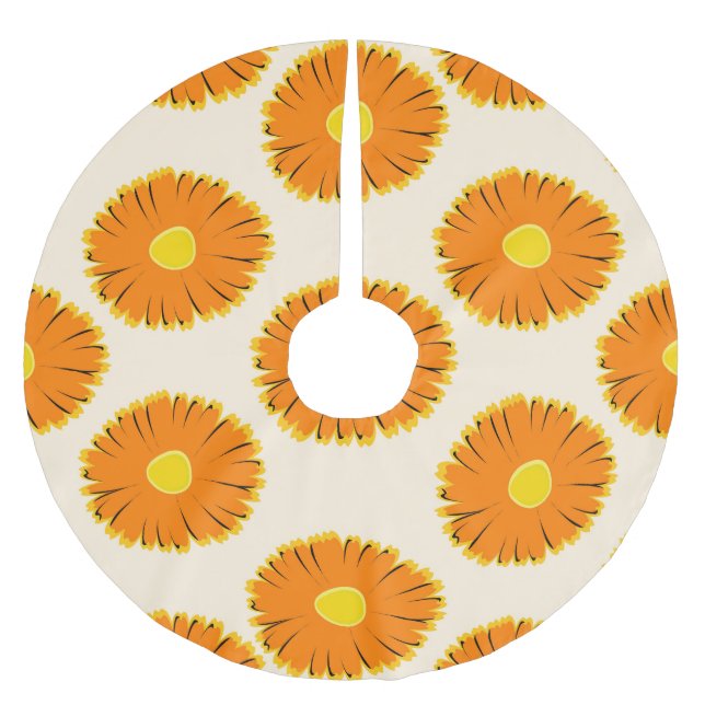 Chamomiles: Blommönstret Vintage. Julgransmatta Borstad Polyester (Framsidan)