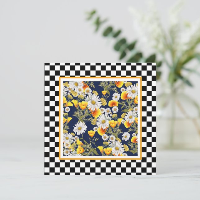 Chamomiles Poppies och Checkerboard (Stående Fram)