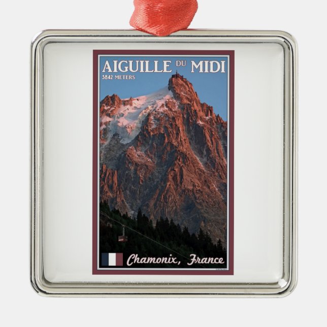 Chamonix - Aiguille du Midi Julgransprydnad Metall (Framsidan)