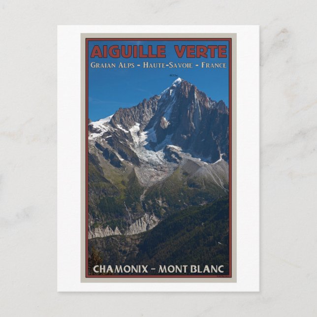 Chamonix - Aiguille Verte Vykort (Framsida)