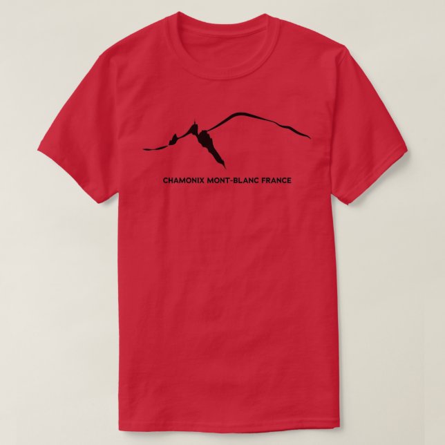 Chamonix Alpernas Aiguille du midi och Mont Blanc  T Shirt (Design framsida)