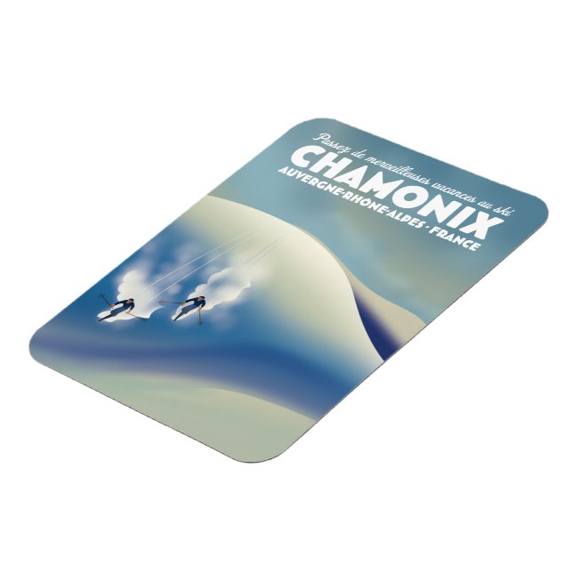Chamonix - Auvergne-Rhône-Alpes Frankrike skidpost Magnet (Vänstra Sidan)