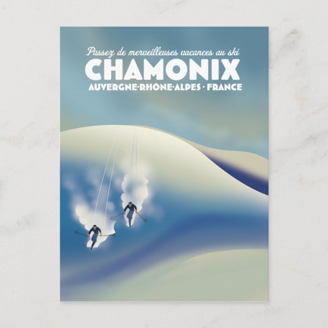 Chamonix - Auvergne-Rhône-Alpes Frankrike skidpost Vykort (Framsida)