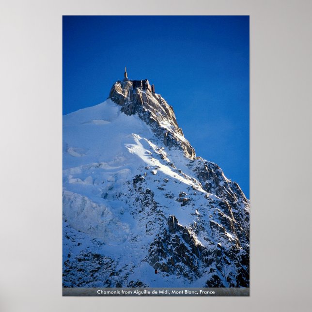 Chamonix från Aiguille de Midi, Mont Blanc, Frankr Poster (Framsidan)