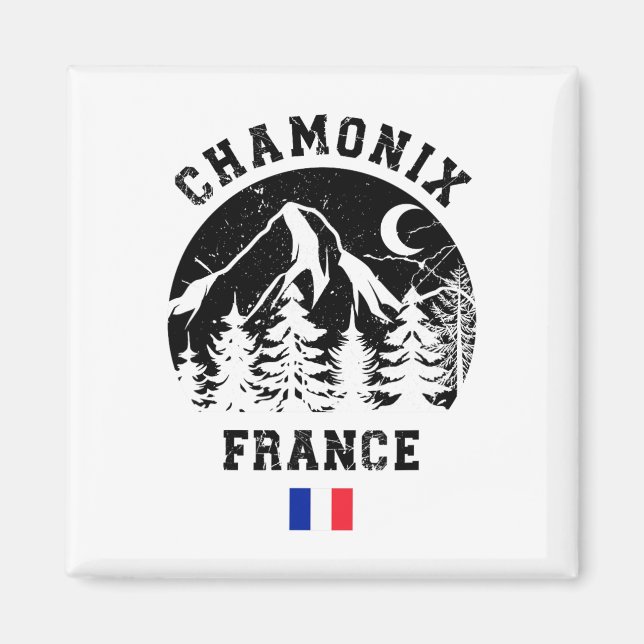 Chamonix Frankrike Alpernas Ski Resort Alpine Skii Magnet (Framsidan)
