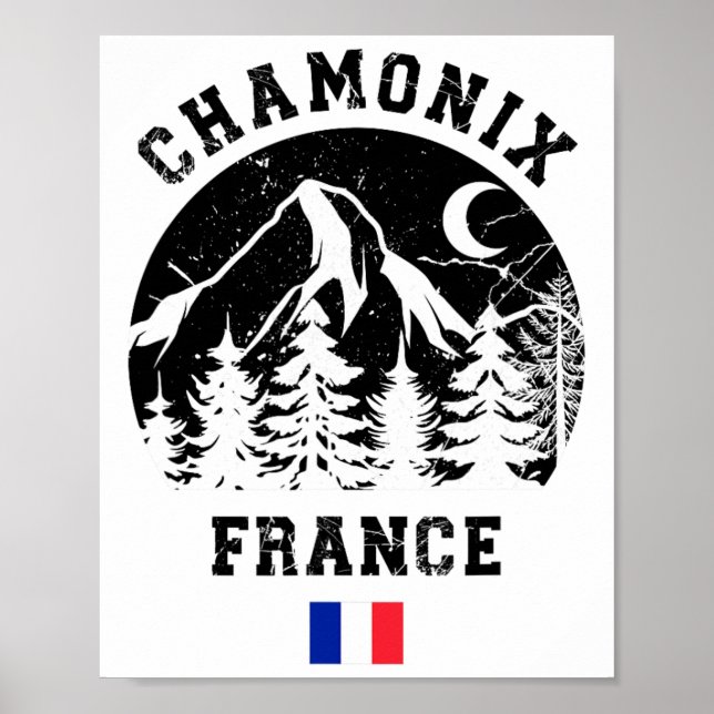 Chamonix Frankrike Alpernas Ski Resort Alpine Skii Poster (Framsidan)