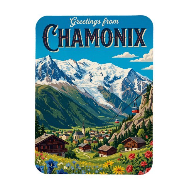 Chamonix Frankrike Magnet (Vertikal)