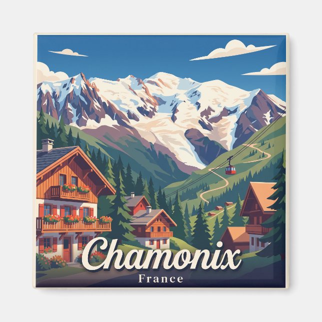 Chamonix Frankrike Magnet (Framsidan)