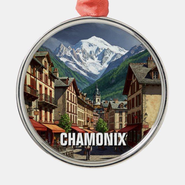 Chamonix Frankrike Mont Blanc Julgransprydnad Metall (Framsidan)