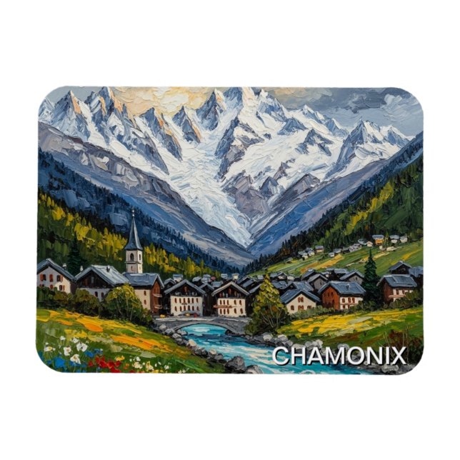 Chamonix Frankrike Mont Blanc Magnet (Horisontell)