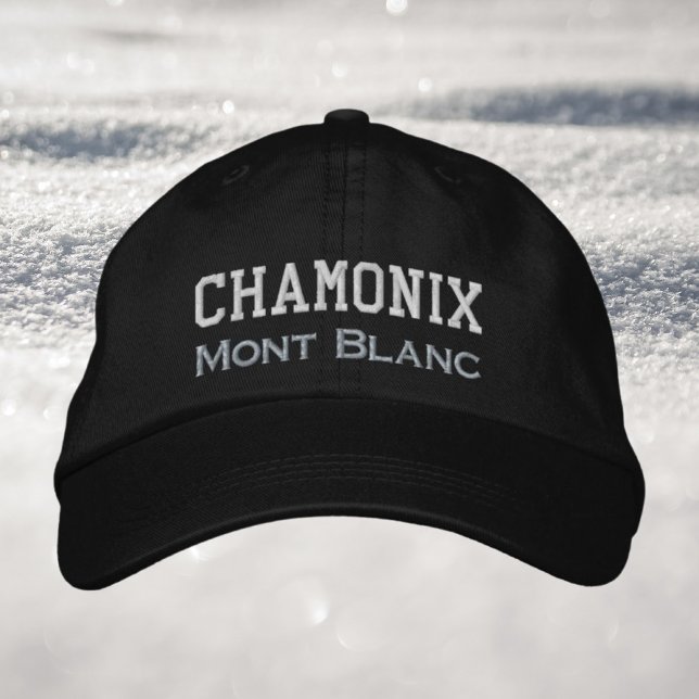 Chamonix Frankrike Mont Blanc vintersemester Broderad Keps (Skapare uppladdad)