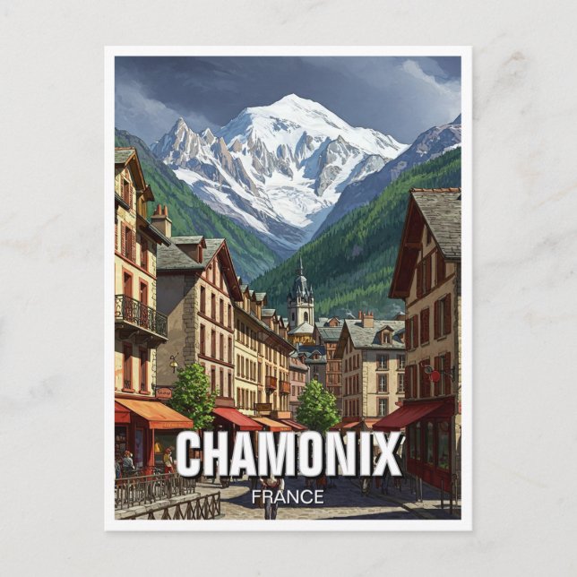 Chamonix Frankrike Mont Blanc Vykort (Framsida)