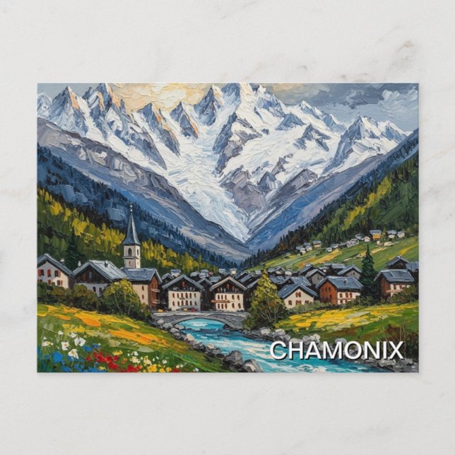 Chamonix Frankrike Mont Blanc Vykort (Framsida)