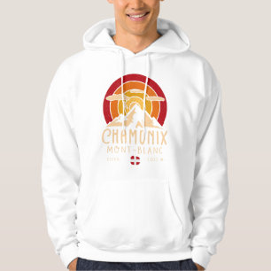 Chamonix Frankrike Retro Sunset Skiing Souvenirs 8 Hoodie