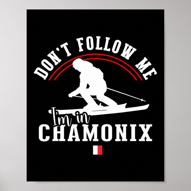 Chamonix Frankrike Ski Resort Fransk Alpernas Skii Poster (Framsidan)