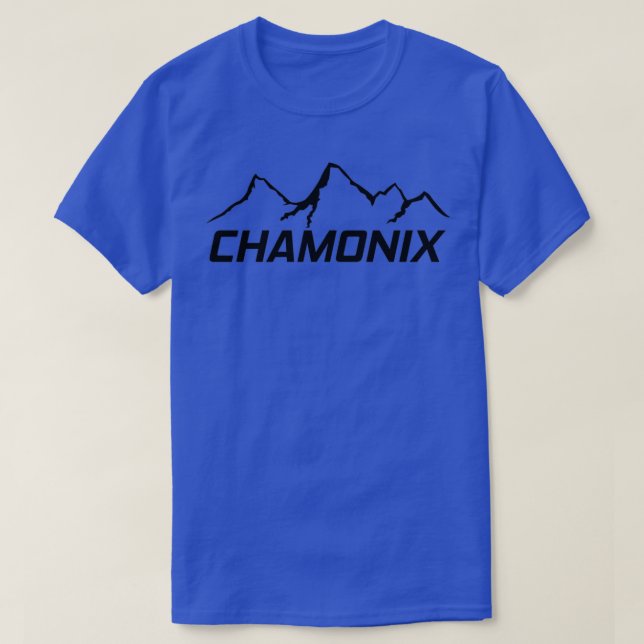 Chamonix Frankrike Ski Resort Mont Blanc Skiing T Shirt (Design framsida)