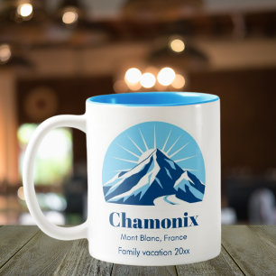 Chamonix Frankrike ski resort souvenir Två-Tonad Mugg