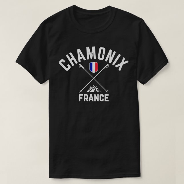 Chamonix Frankrike Ski T Shirt (Design framsida)