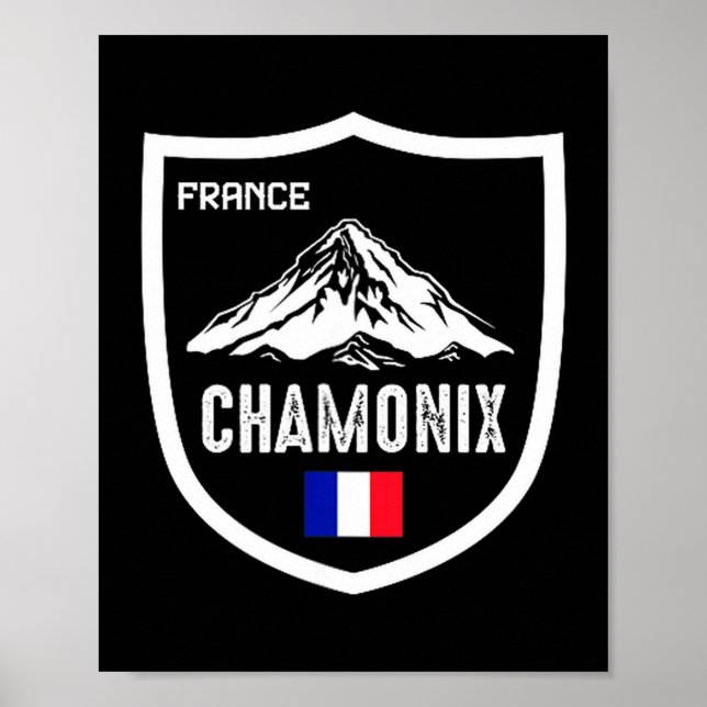 Chamonix Frankrike skidort skidåkning berg franska Poster (Framsidan)