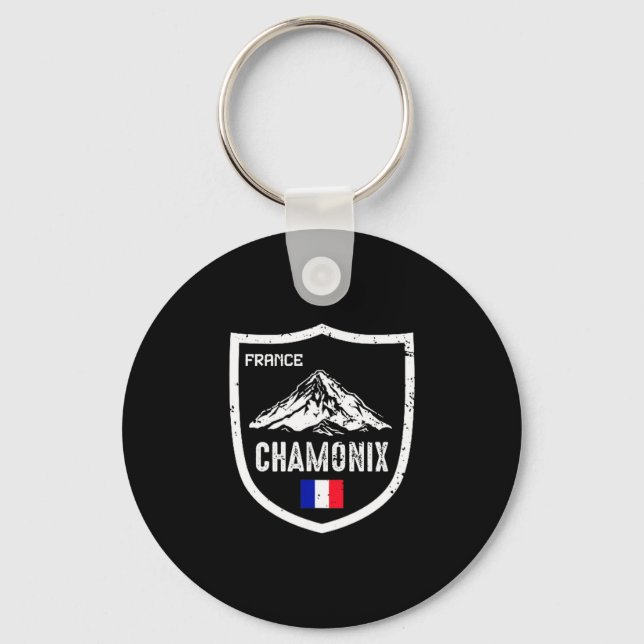 Chamonix Frankrike skidort skidsport berg Nyckelring (Framsida)