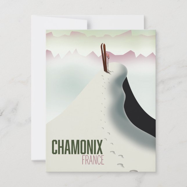 Chamonix Frankrike-skidreseaffisch (Framsida)