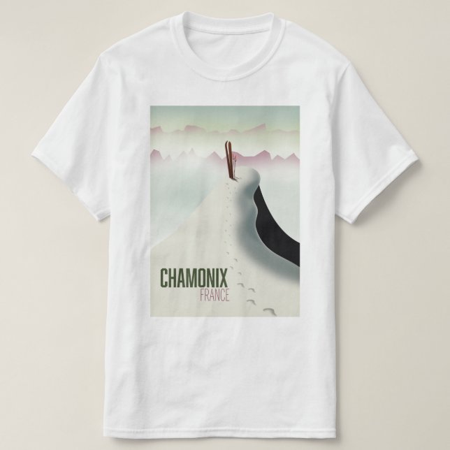 Chamonix Frankrike-skidreseaffisch T Shirt (Design framsida)