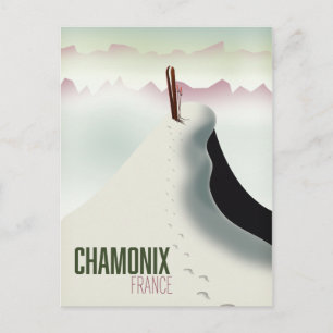 Chamonix Frankrike-skidreseaffisch Vykort