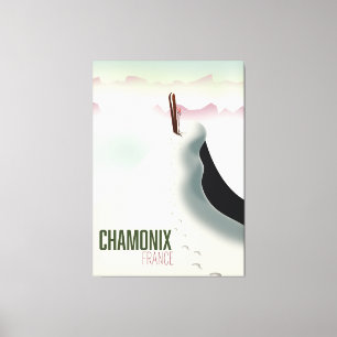 Chamonix Frankrike skidresor affisch Canvastryck