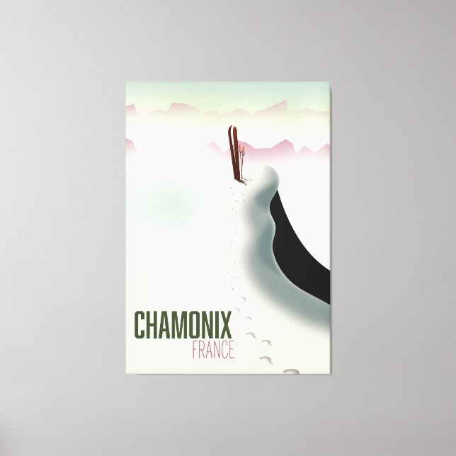 Chamonix Frankrike skidresor affisch Canvastryck (Framsida)