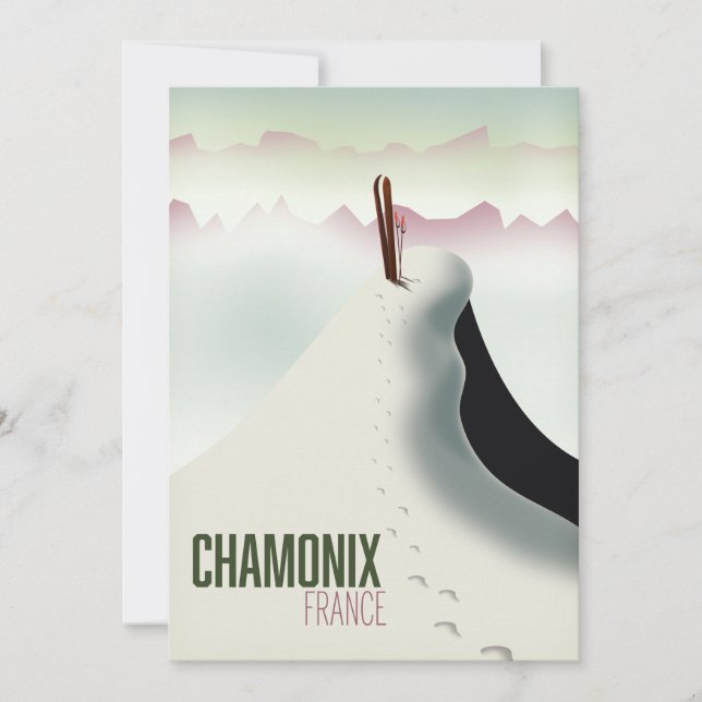 Chamonix Frankrike skidresor affisch Inbjudningar (Framsida)