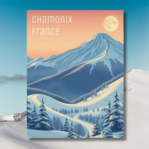 Chamonix Frankrike-skidsemester - modernt vykort