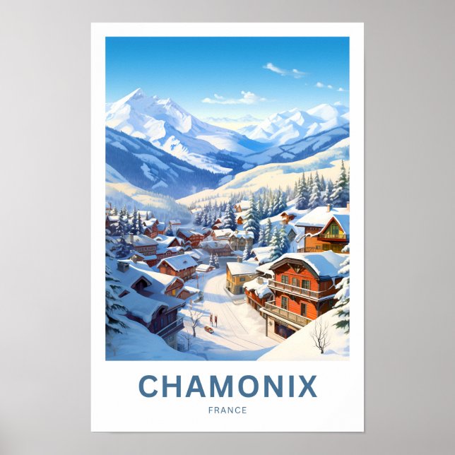 Chamonix Frankrike Travel Skriv ut Poster (Framsidan)
