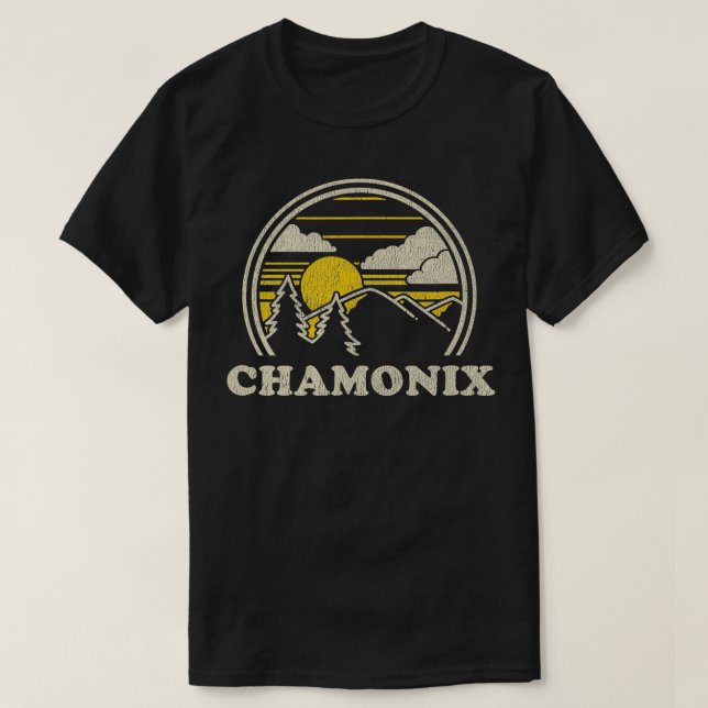 Chamonix Frankrike Vintage Hiking Mountains T Shirt (Design framsida)