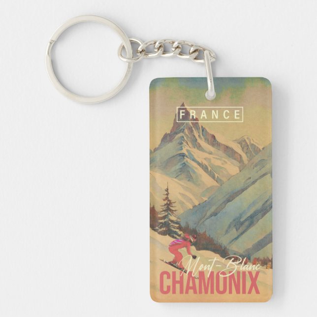 Chamonix Frankrike Vintage Mont Blanc Skiing 1950s (Framsidan)