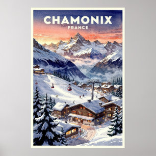 Chamonix Frankrike Vintage Resa Poster