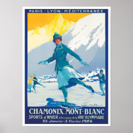 Chamonix Frankrike vintage resor Poster