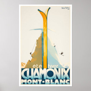 Chamonix Frankrike vintage resor Poster