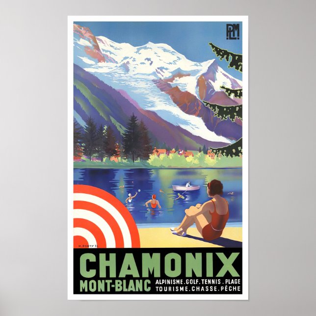 Chamonix Frankrike vintage resor Poster (Framsidan)