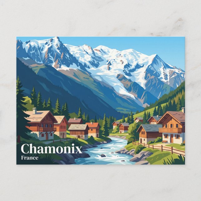 Chamonix Frankrike Vykort (Framsida)