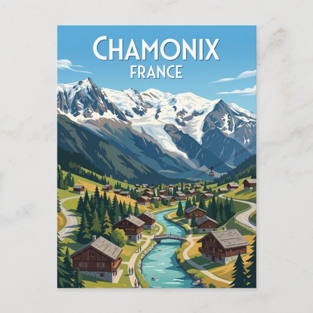 Chamonix Frankrike Vykort (Framsida)