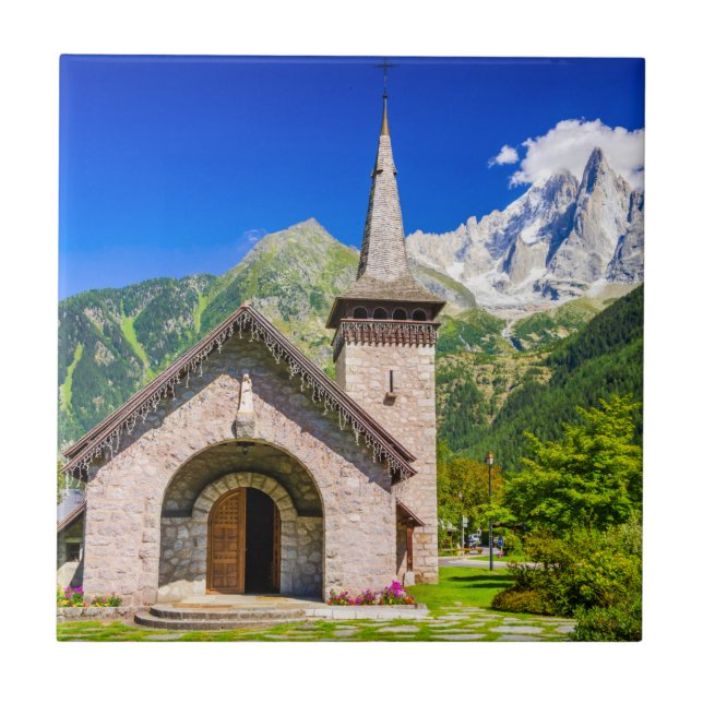 Chamonix kyrka kakelplatta (Framsidan)