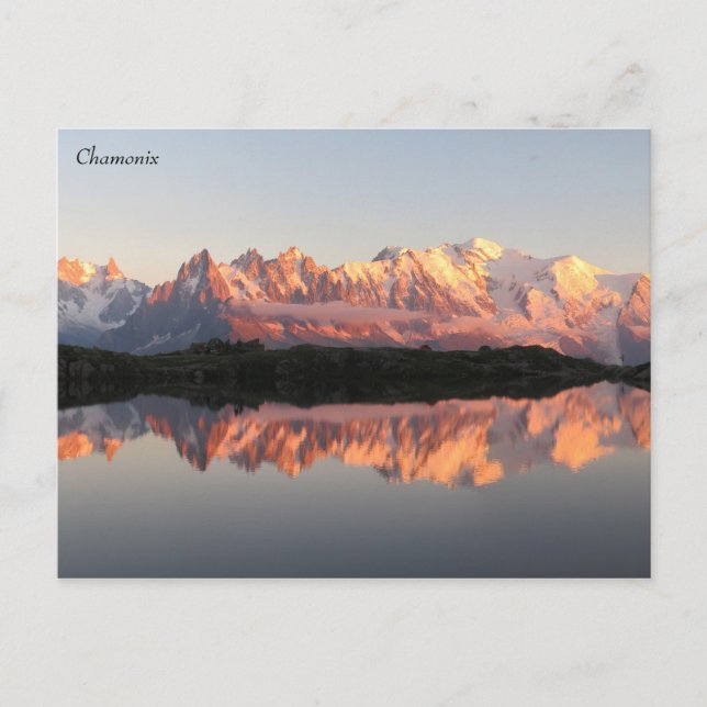 Chamonix Lac de Cheserys sunset Vykort (Framsida)
