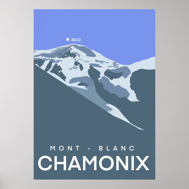 Chamonix, mont-Blanc, digitalt utdragen, souvenir Poster (Framsidan)
