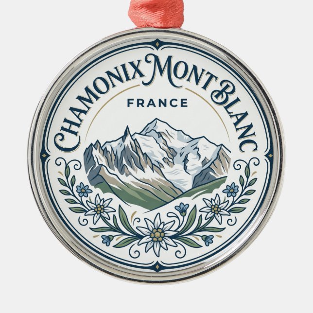 Chamonix-Mont-Blanc Frankrike Julgransprydnad Metall (Framsidan)