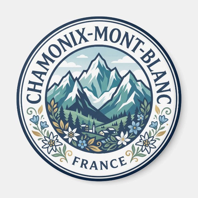 Chamonix-Mont-Blanc Frankrike Magnet (Framsidan)