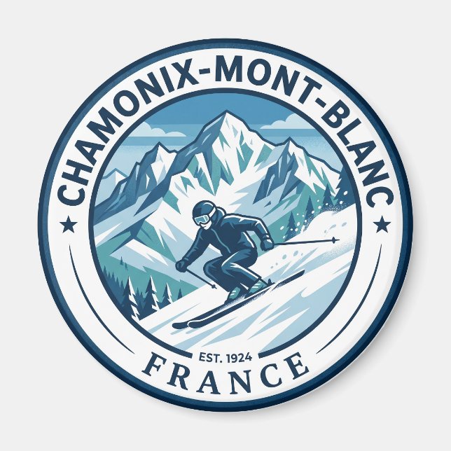 Chamonix-Mont-Blanc Frankrike Magnet (Framsidan)