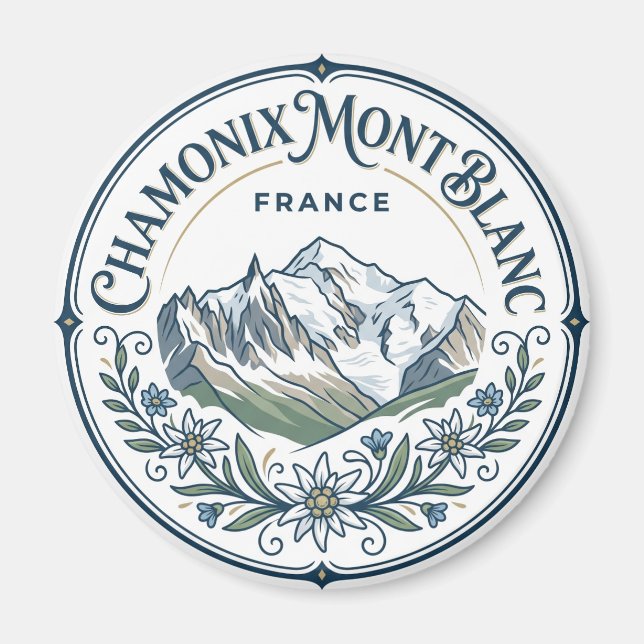 Chamonix-Mont-Blanc Frankrike Magnet (Framsidan)